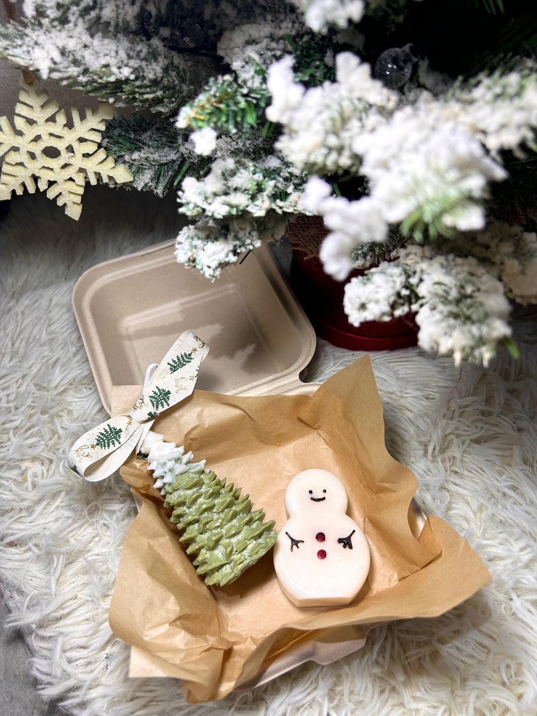 【聖誕禮盒】【香港手工製】聖誕樹蠟燭+聖誕雪人禮盒
