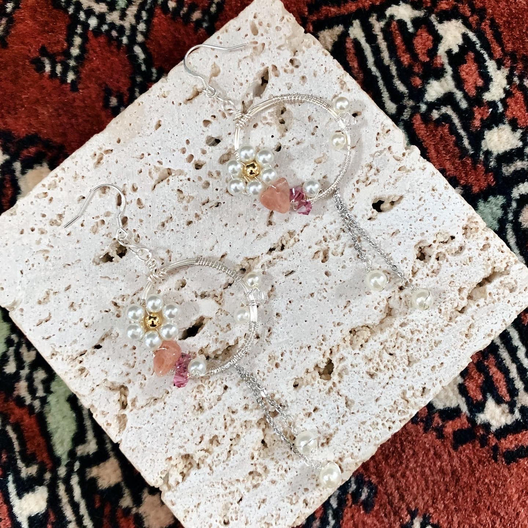 《 白系列 》—— 花圈耳環
